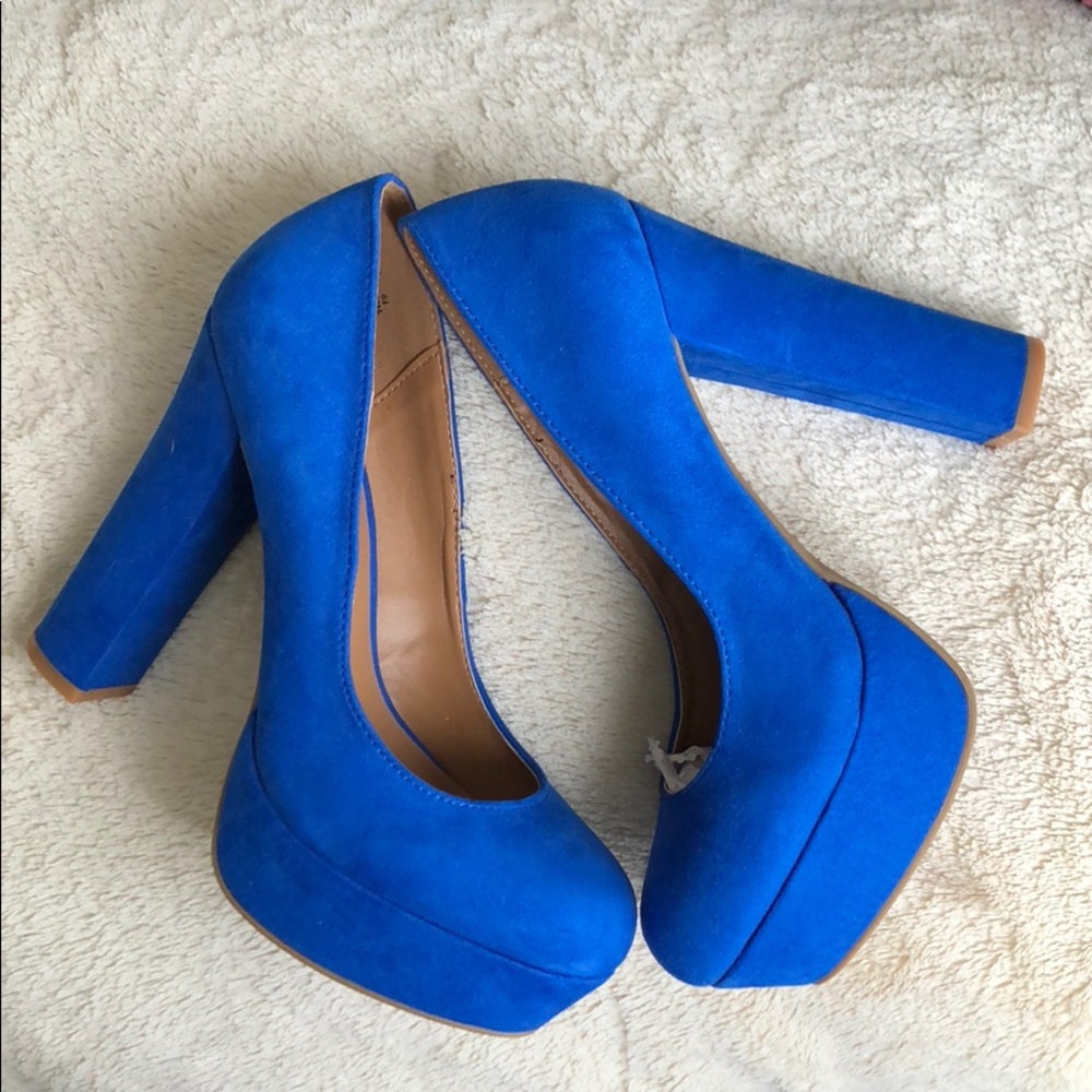 Blue platform heels size 6.5